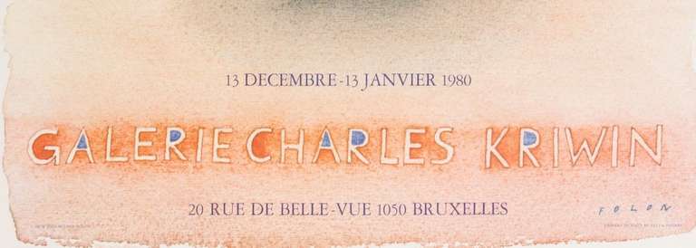 Galerie Charles Kriwin, Vintage Exhibition Poster - Print by Jean Michel Folon