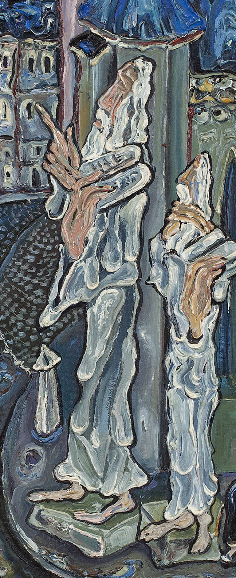 Lvov (Strolling Figure) Post-Soviet Avant-Garde Oil on Canvas, Signed For Sale 1