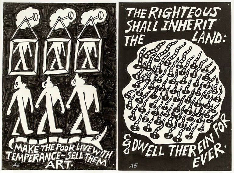 Untitled (Dyptych) Academic Avant-Garde, Signed - Painting by Aethelred Eldridge