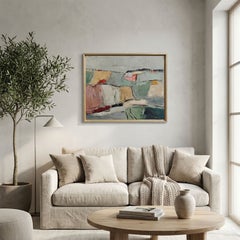 Les lopins, Paesaggio verde, Espressionismo, Texture, Campi, Olio su tela