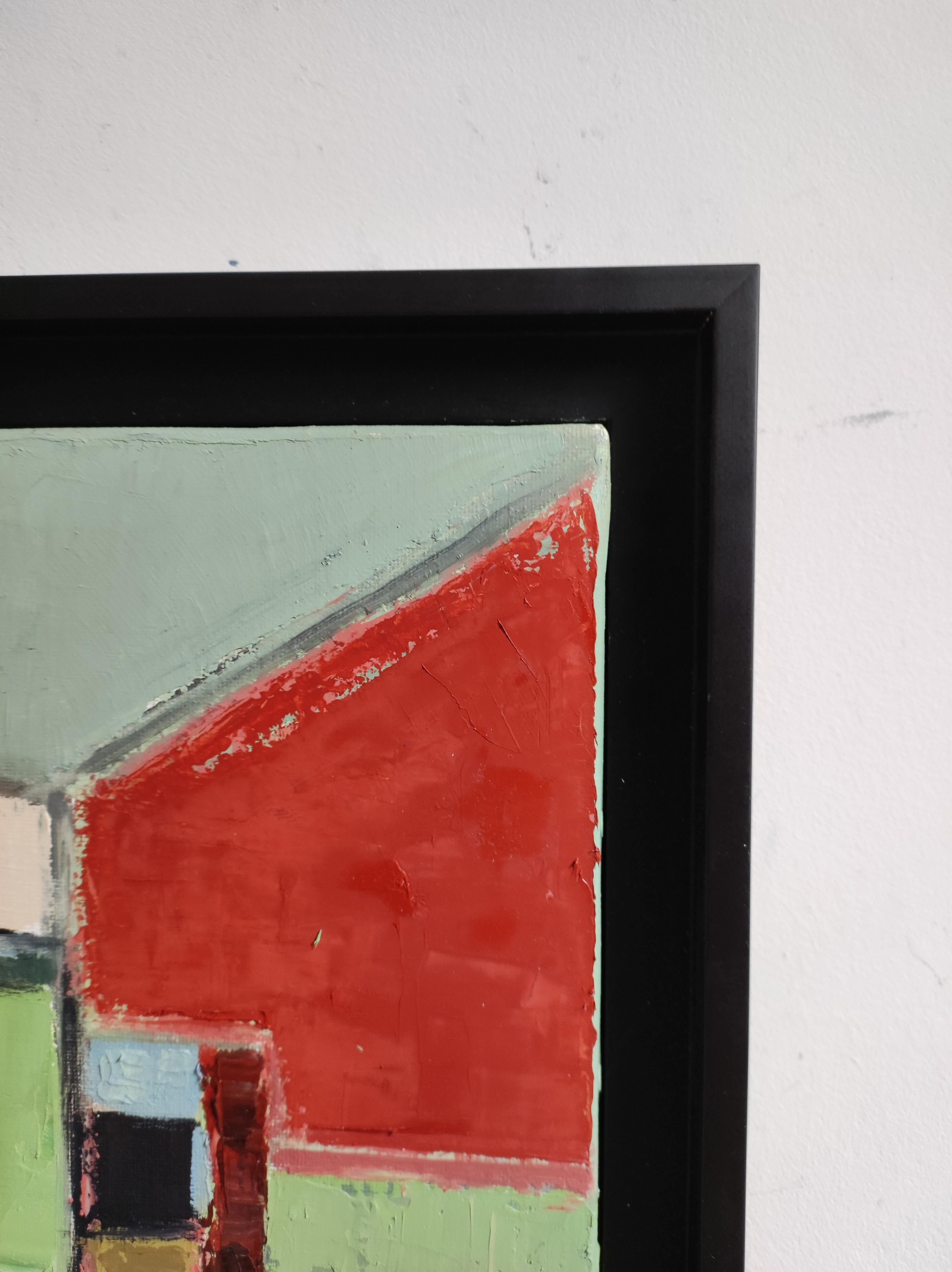 Studio primaverile, Astratto, Verde, Geometrico, contemporaneo, Olio, Minimalismo, Francese 8