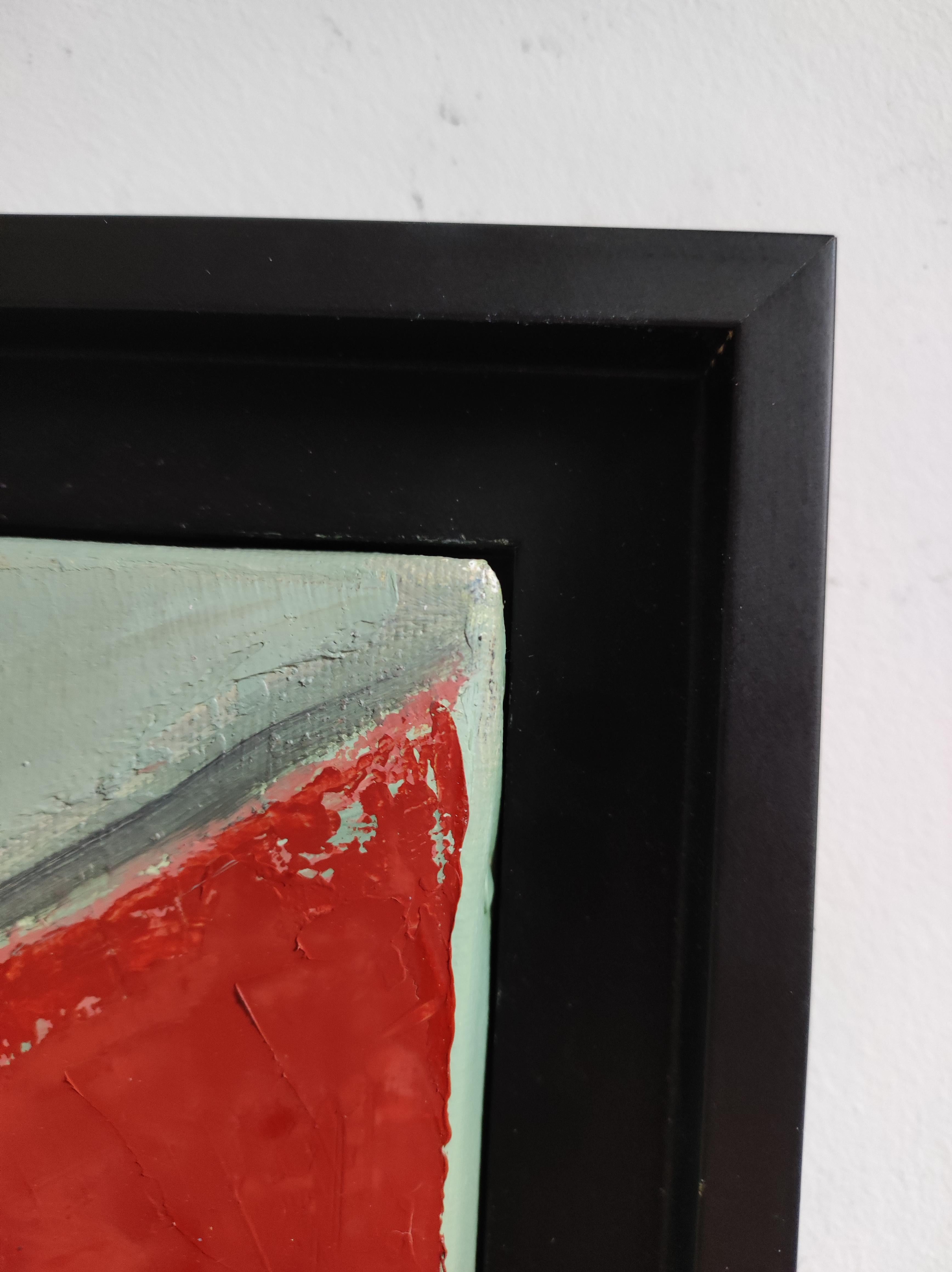 Studio primaverile, Astratto, Verde, Geometrico, contemporaneo, Olio, Minimalismo, Francese 10