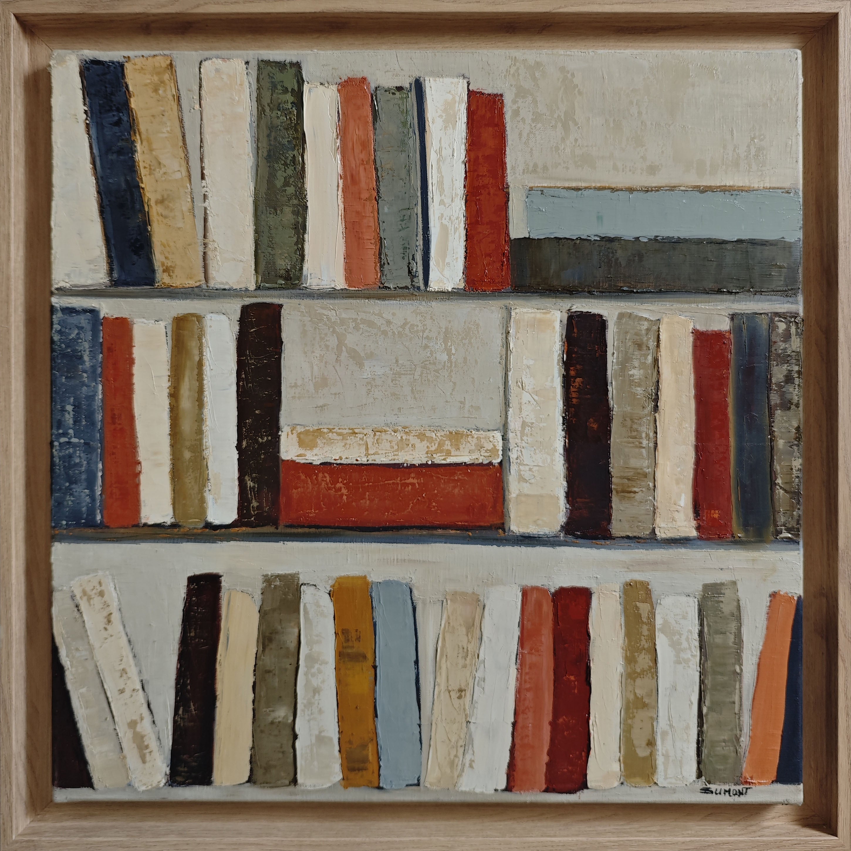 Architecture du Savoir, peinture abstraite à l'huile sur toile, signée, 2026