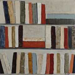 Architecture du Savoir, Abstract Oil Painting on Canvas, Signed, 2026