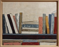 Composition litteraire, Abstrakte Bibliothek, Ölgemälde Zeitgenössisch, gerahmt
