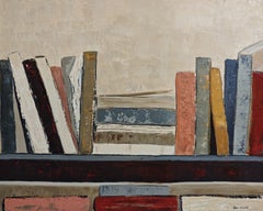 Composition litteraire, Abstract library, Oil painting Contemporary, framed