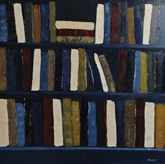 Les veilleurs d'ombre, Large Textured Oil Painting, Geometric, Abstract Library