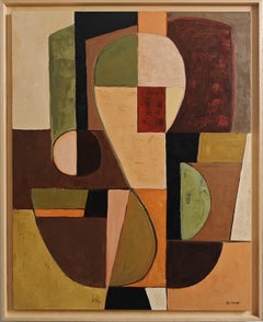 « Inner Axis », grande peinture abstraite à l'huile, signée, 2026, texturée