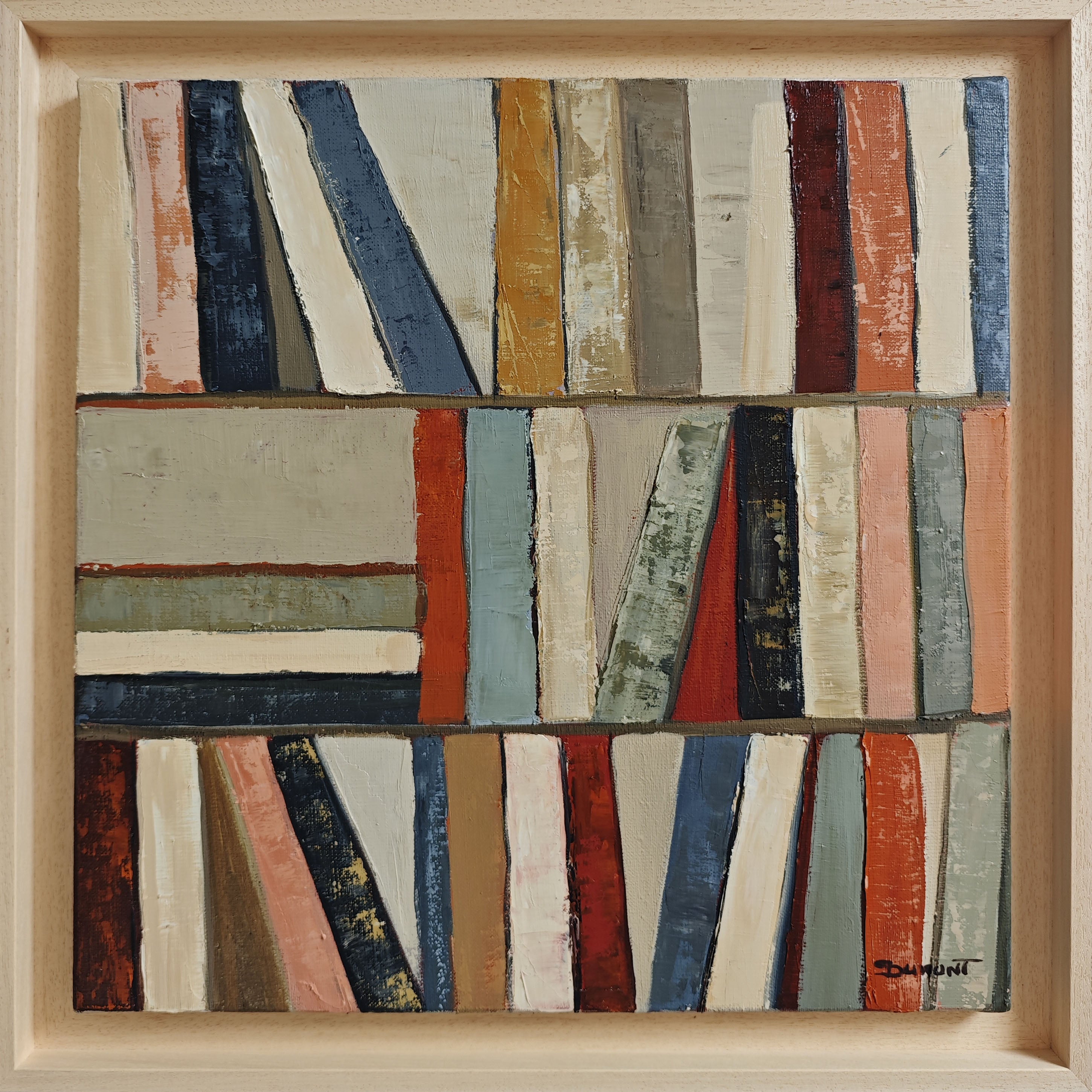 Interior Painting SOPHIE DUMONT - Affinités littéraires, Abstract Library, peinture à l'huile, expressionnisme, art contemporain