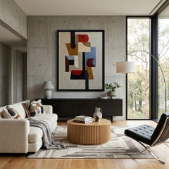 The Axis of Presences, Large Contemporary Geometric Abstract Oil Painting