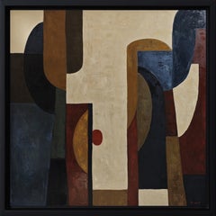Recueillement, grande dipinto astratto geometrico a olio, 2026