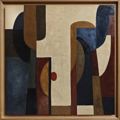 Recueillement, grande dipinto astratto geometrico a olio, 2026