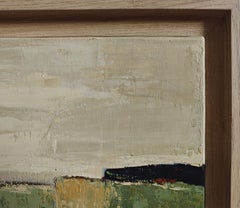 Le bleu des terres, Contemporary Abstract Landscape, Oil painting