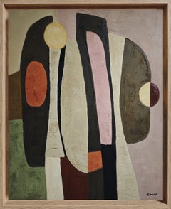 « Conversation », peinture abstraite sur toile, contemporaine, encadrement disponible