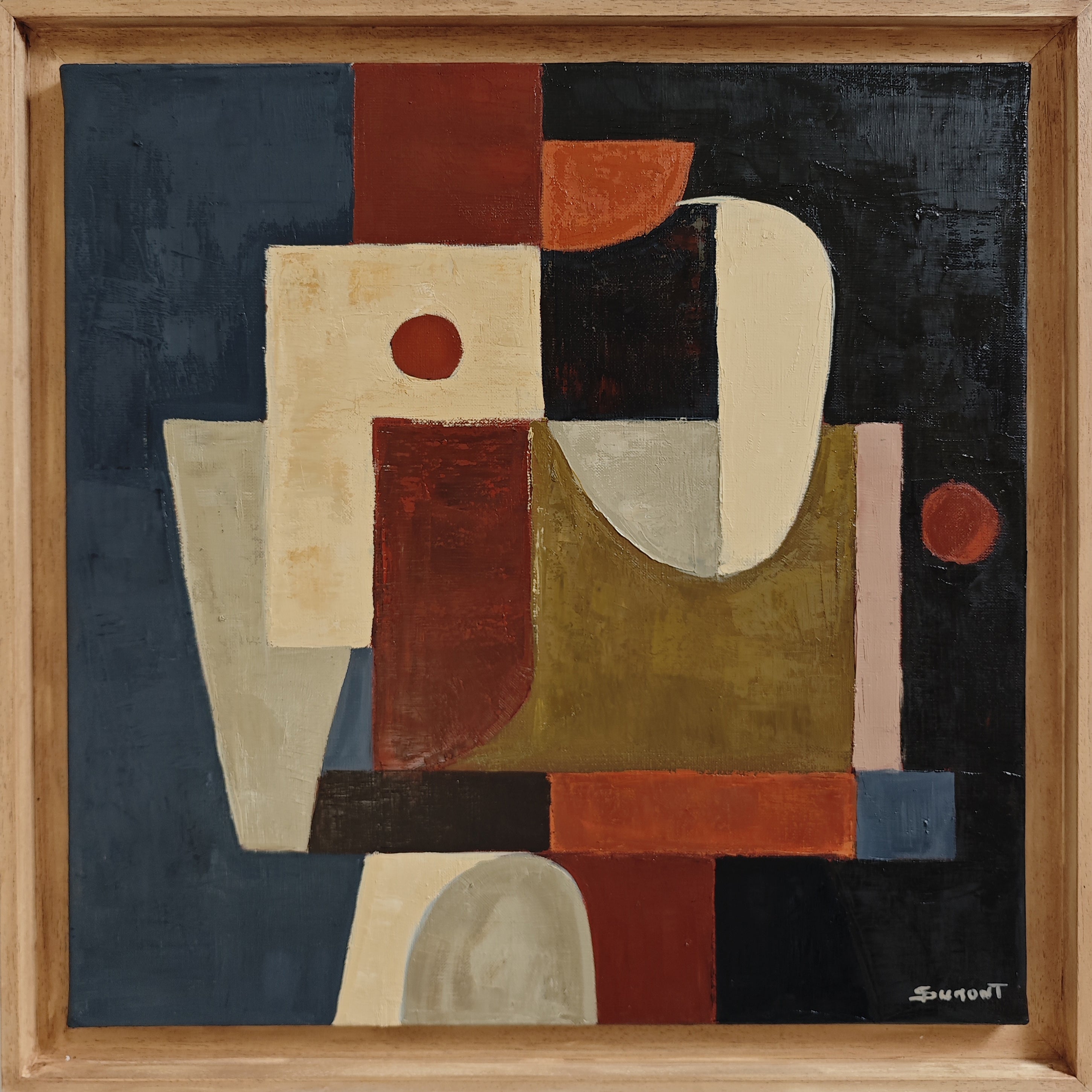 „Incidence“ – Zeitgenössisches geometrisch-abstraktes Ölgemälde von Sophie Dumont, 2026