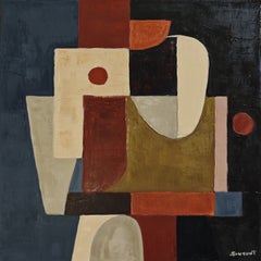 Incidence – Dipinto astratto geometrico contemporaneo a olio di Sophie Dumont, 2026