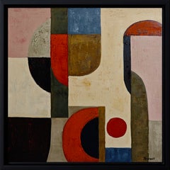 Contemporary Geometric Abstract Painting “Syntaxe”, Oil on Canvas, Sophie Dumont
