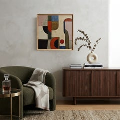 Contemporary Geometric Abstract Painting “Syntaxe”, Oil on Canvas, Sophie Dumont