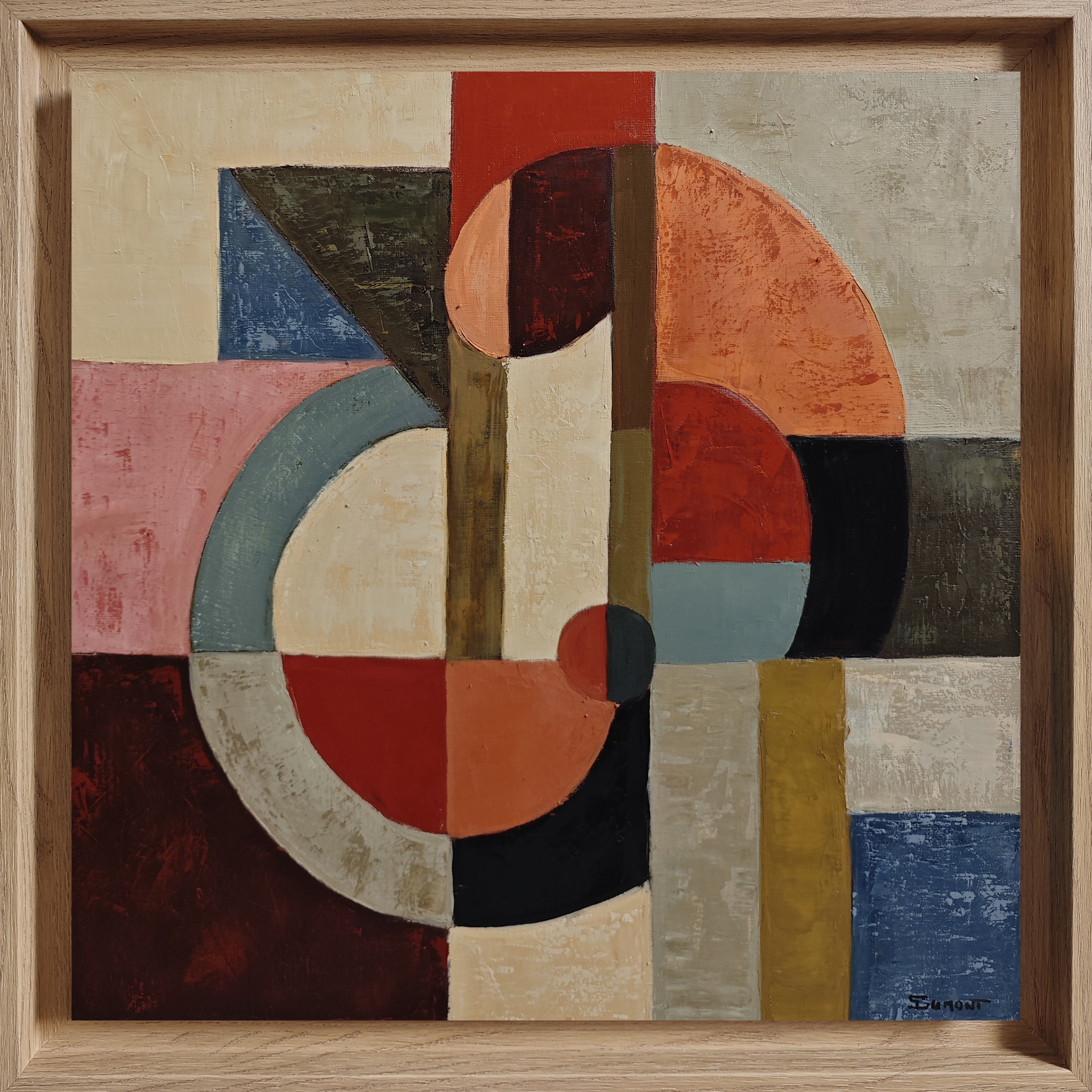 Évidence – Contemporary Geometric Abstract Oil Painting by Sophie Dumont