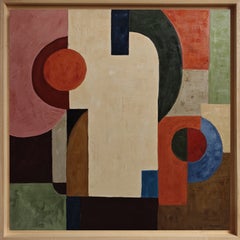 « Attraction », peinture à l'huile abstraite géométrique contemporaine, 2026