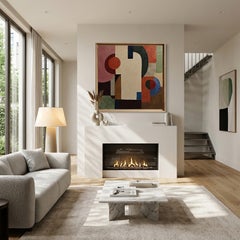 Attraction, Contemporary Geometric Abstract Oil Painting, 2026