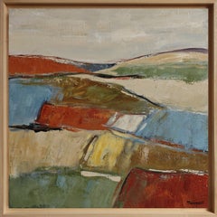 Vers l’Eclaircie, Contemporary Abstract Landscape Oil Painting, Framed