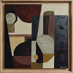 Ce qui affleure, Contemporary Geometric Abstract Painting, Oil on Linen, 2026