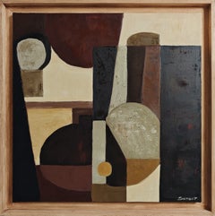 Ce qui affleure, Contemporary Geometric Abstract Painting, Oil on Linen, 2026