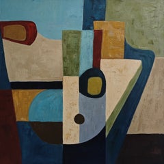 Imbrication, French Contemporary Geometric Abstract Painting by Sophie Dumont