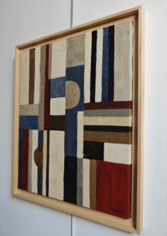 A contretemps, French Contemporary Geometric Abstract Oil Painting