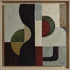 «Contreforme», pintura abstracta geométrica contemporánea, óleo sobre lienzo, 2026