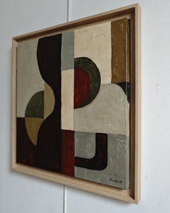 «Contreforme», pintura abstracta geométrica contemporánea, óleo sobre lienzo, 2026