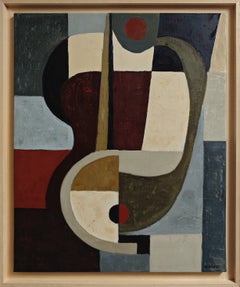 „Le Tromboniste“, zeitgenössisches geometrisch-abstraktes Ölgemälde von Sophie Dumont