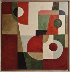Brasero, peinture à l'huile abstraite géométrique contemporaine, 2026