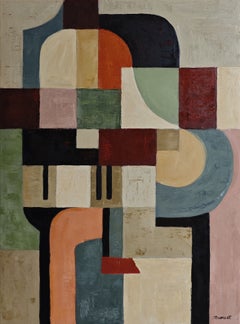 Pianissimo, Music-Inspired Geometric Abstract Contemporary Oil Painting