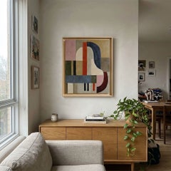 D’une mesure à l’autre, peinture à l’huile abstraite et géométrique inspirée par la musique