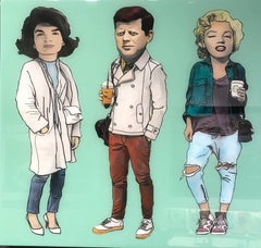 Jackie, JFK, and Marilyn - Avocado Green