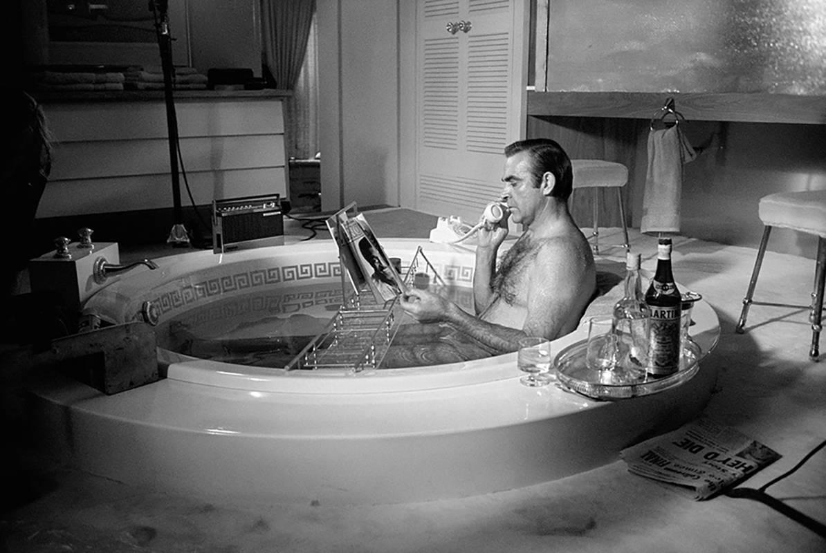 Terry O'Neill Black and White Photograph - Sean Connery in Bathtub, 1971