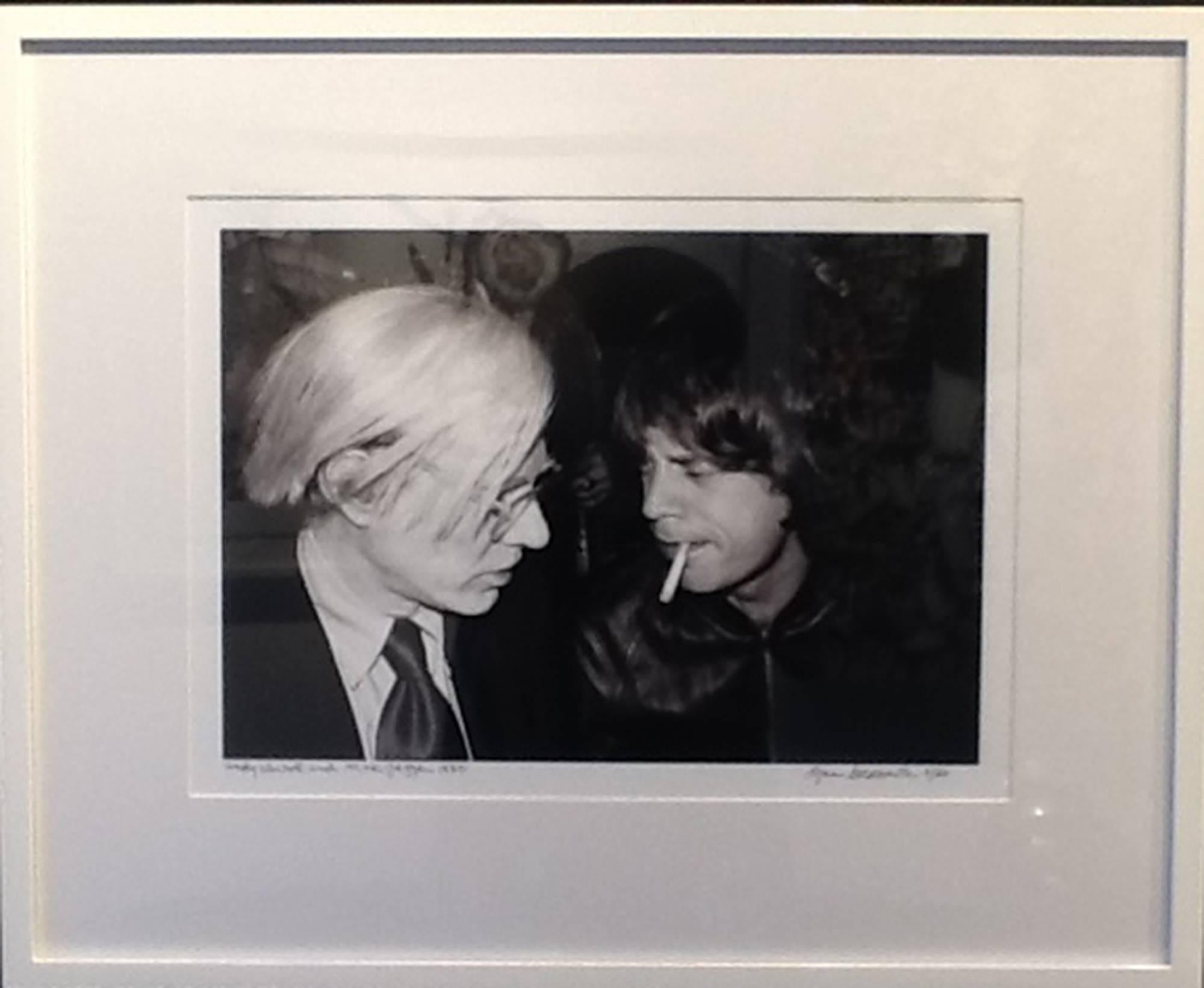 Lynn Goldsmith Black and White Photograph - Andy Warhol Mick Jagger