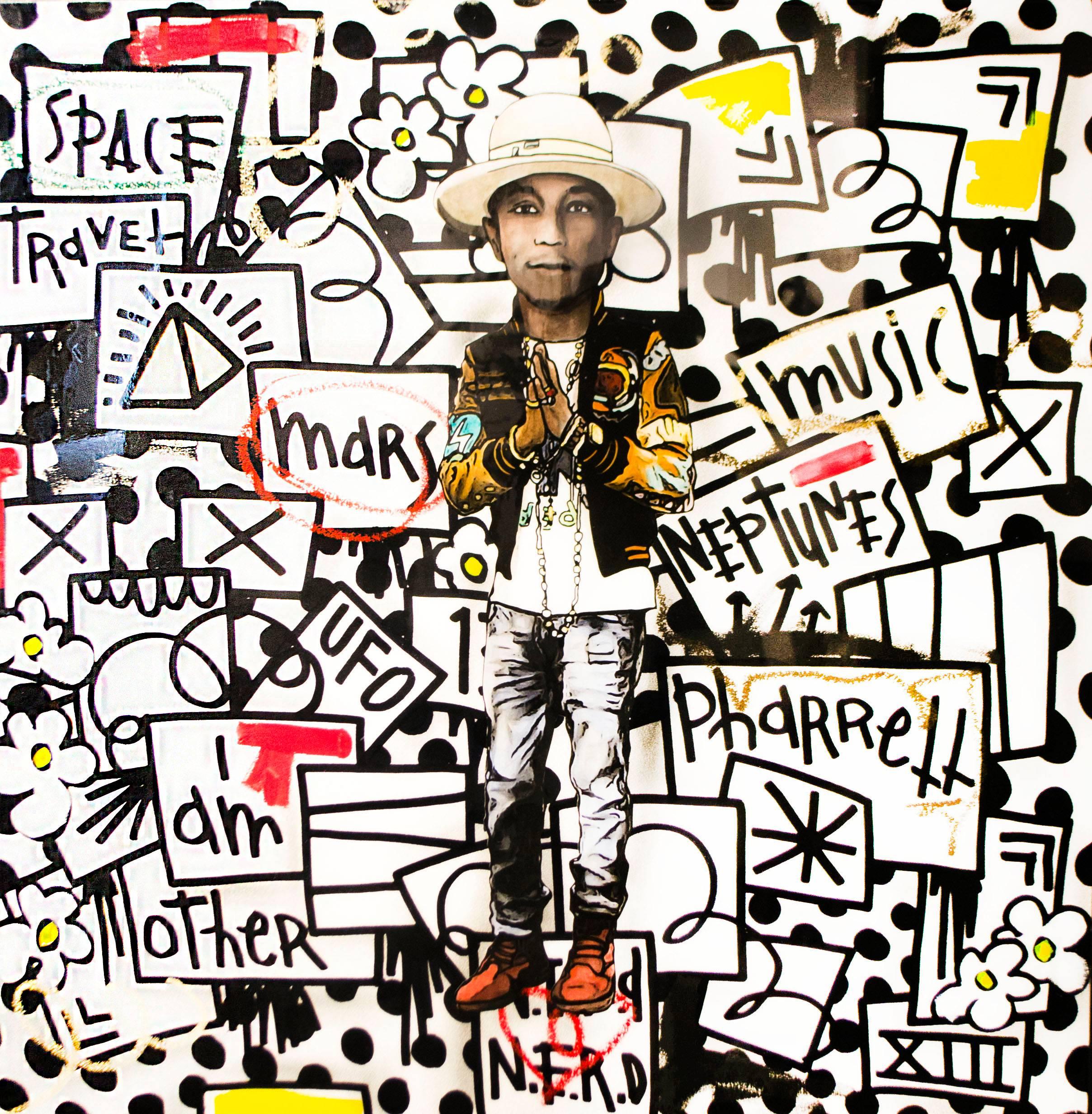 Pharrell Williams - Painting by Flore X The Producer BDB