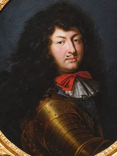 Louis XIV, the Sun King in Gilt Armour, Workshop of Pierre Mignard, 17th Century