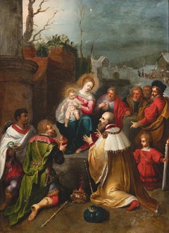 L'Adoration des Rois mages, attribuée à Frans Francken II, peintre flamand du XVIIe siècle