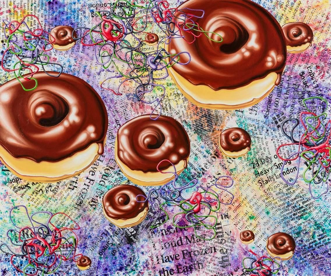 DONUTZ INFINITE - Painting by Kenny Scharf