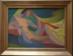 Nicolas Poliakoff (1899-1976) Peinture à l'huile cubiste