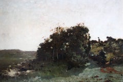 19th Century Barbizon School Atmospheric Landscape by Léon Germain Pelouse