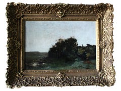 19th Century Barbizon School Atmospheric Landscape by Léon Germain Pelouse