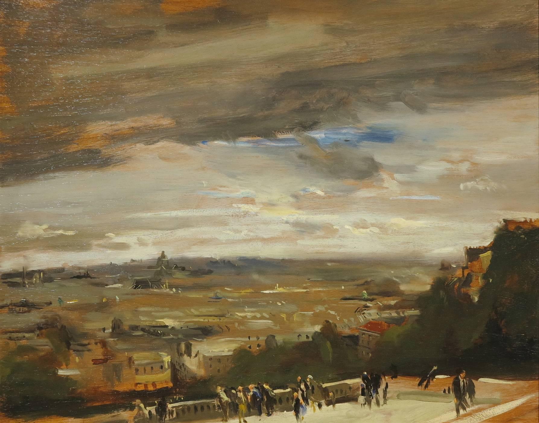 David Levine Landscape Painting - View from Sacre Coeur