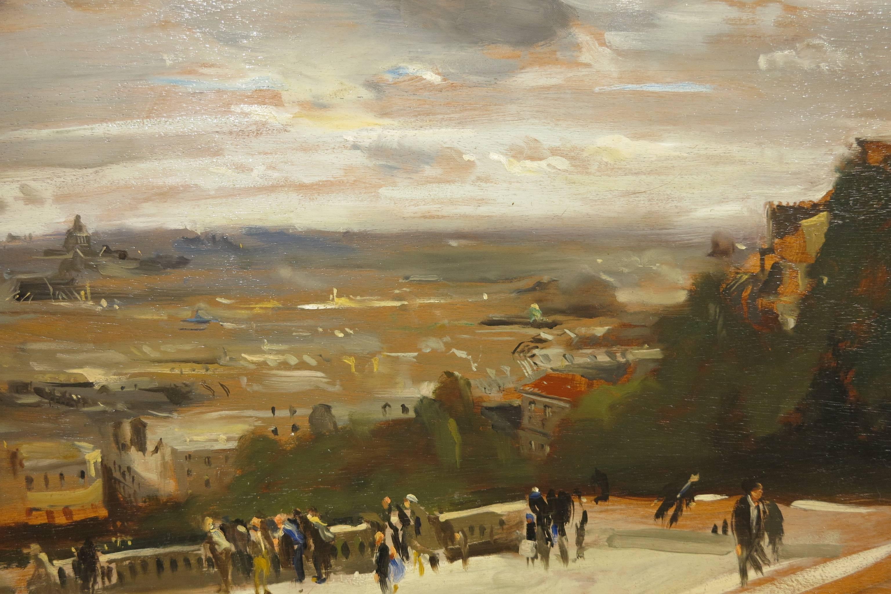 View from Sacre Coeur - Painting by David Levine