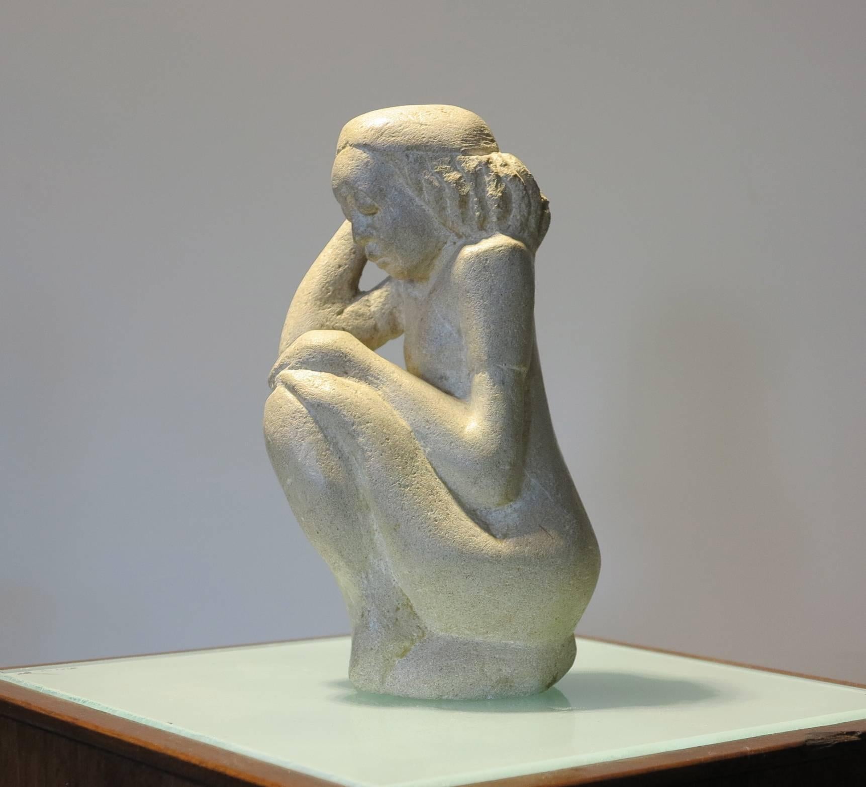 Unknown Figurative Sculpture - Woman in Contemplation