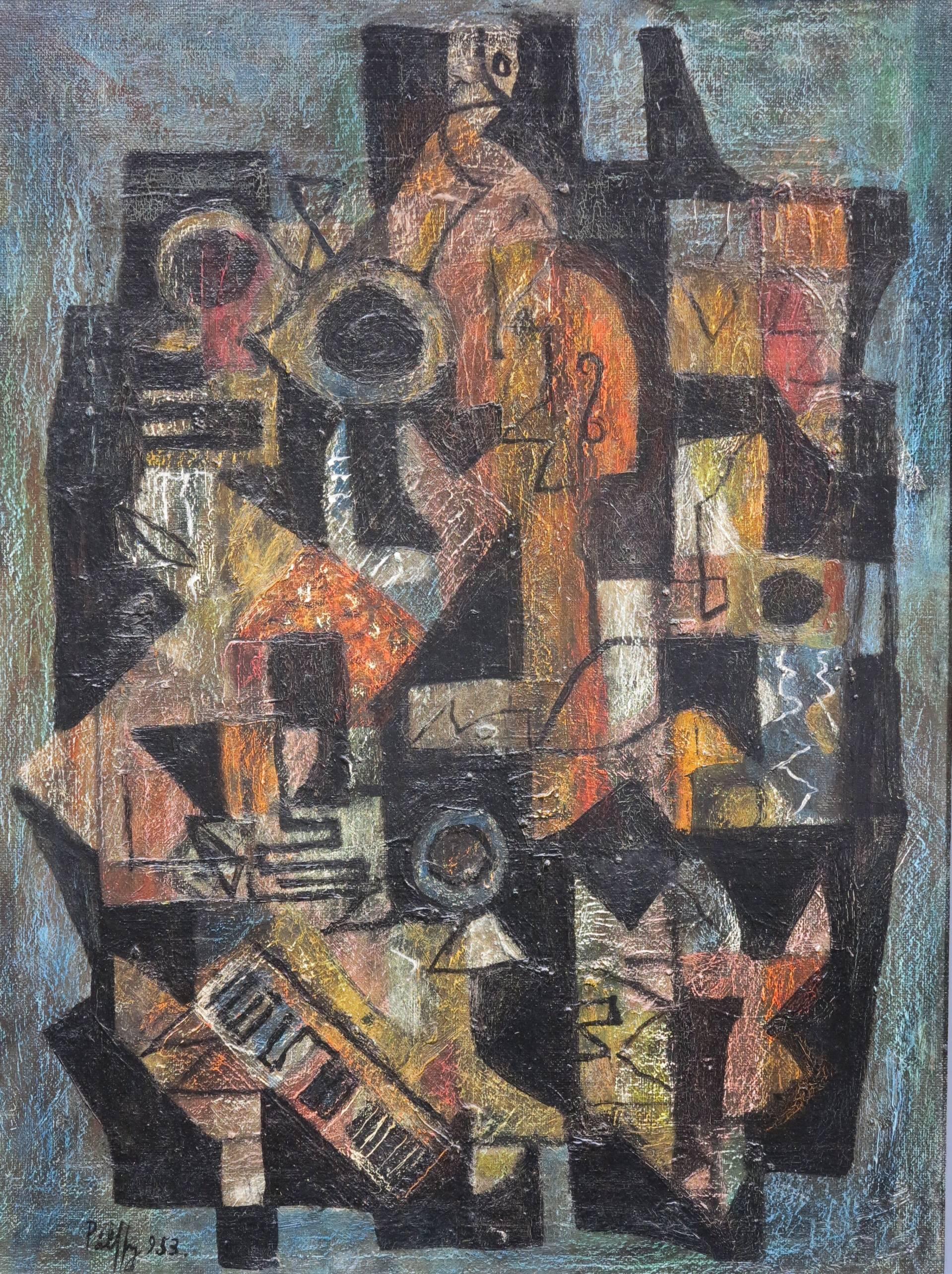 Peter Pálffy Abstract Painting - Musicians